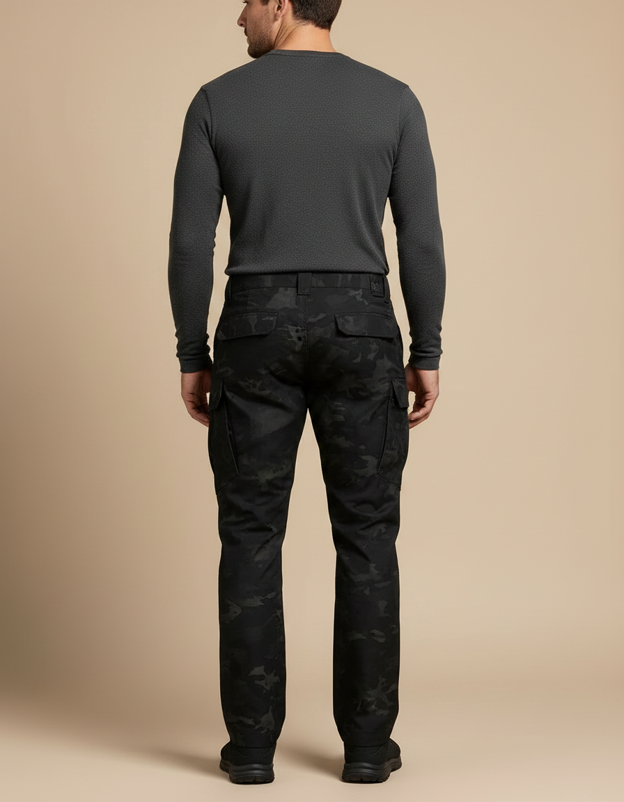 Pantalon Tactique Militaire Noir - Toile - vue 2