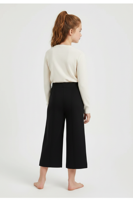 Pantalon Noir Court - Maille - vue 2