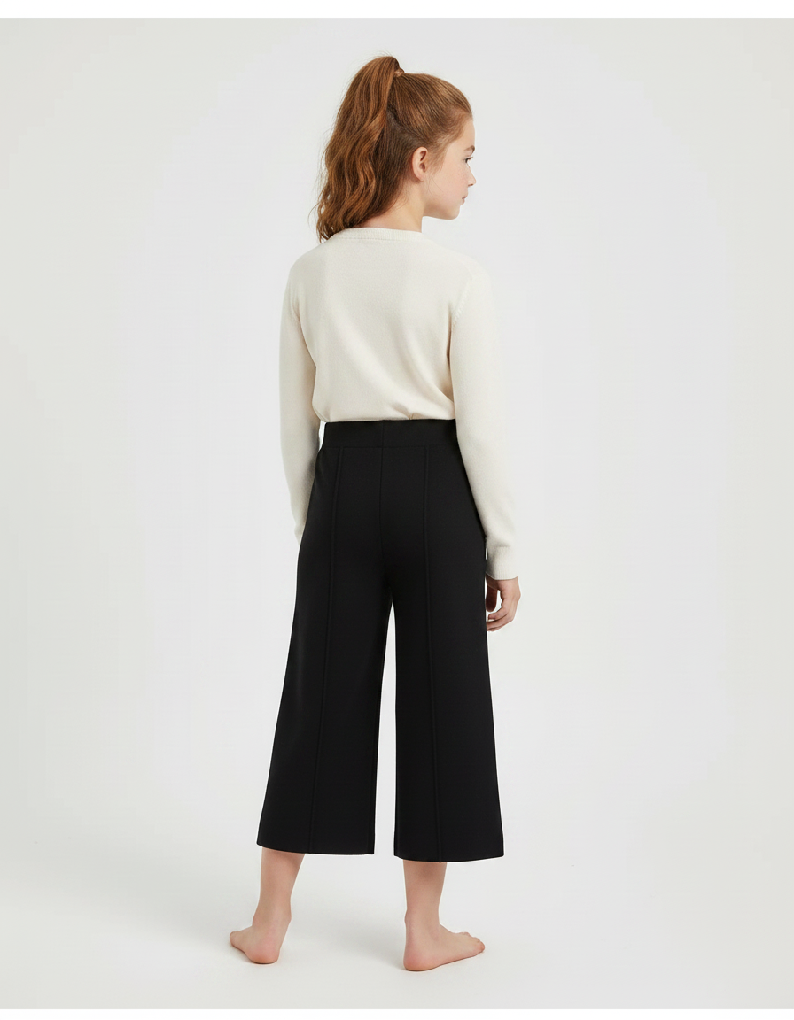 Pantalon Noir Court - Maille - vue 2