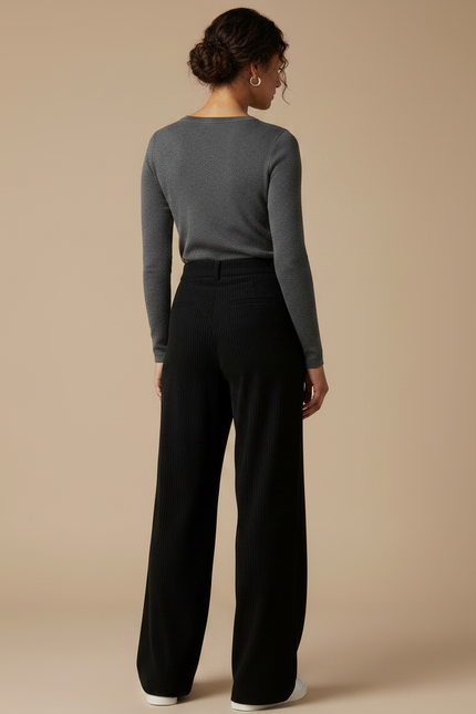 Pantalon Noir Cb8e - Cordé - vue 2