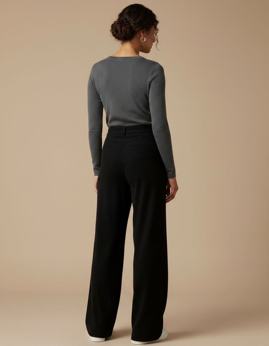 Pantalon Noir Cb8e - Cordé - vue 2