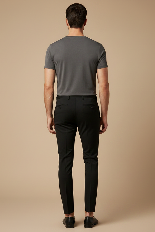 Pantalon Noir Homme Slim Habillé Élégant - Polyester - vue 2