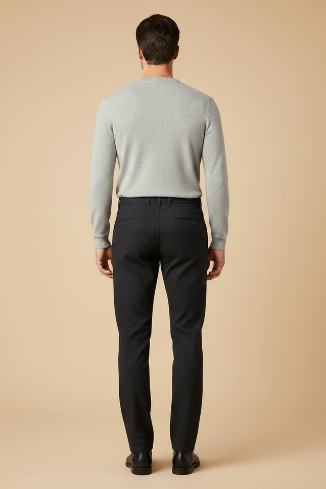 Pantalon Noir Habillé Droit Classique Homme - Laine - vue 2