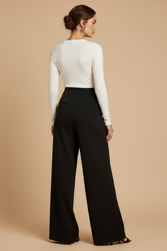 Pantalon Noir Habille - Polyester - vue 2
