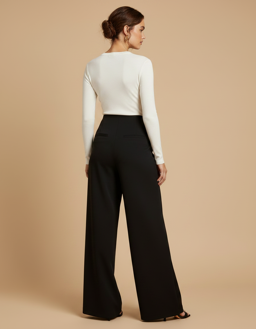 Pantalon Noir Habille - Polyester - vue 2