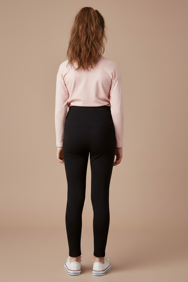 Pantalon Noir Côtelé Ajusté Confortable Élastique - Cordé - vue 2