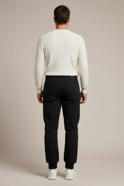 Pantalon Noir Homme Coton Décontracté Confortable Urbain - vue 2