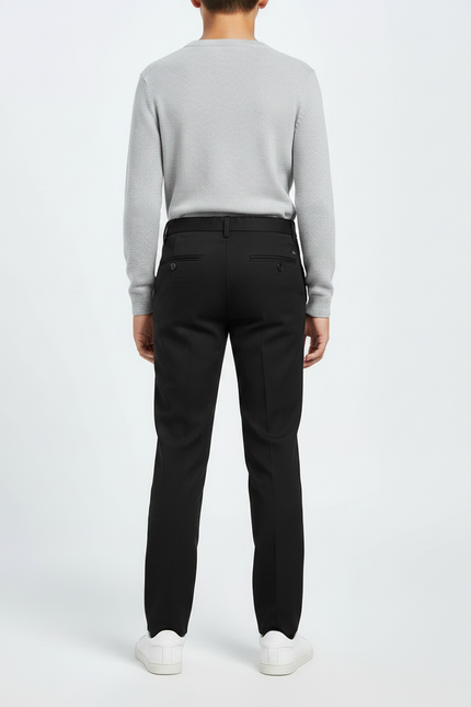 Pantalon Noir Garçon Droit Élégant Cérémonie Moderne - Gabardine - vue 2