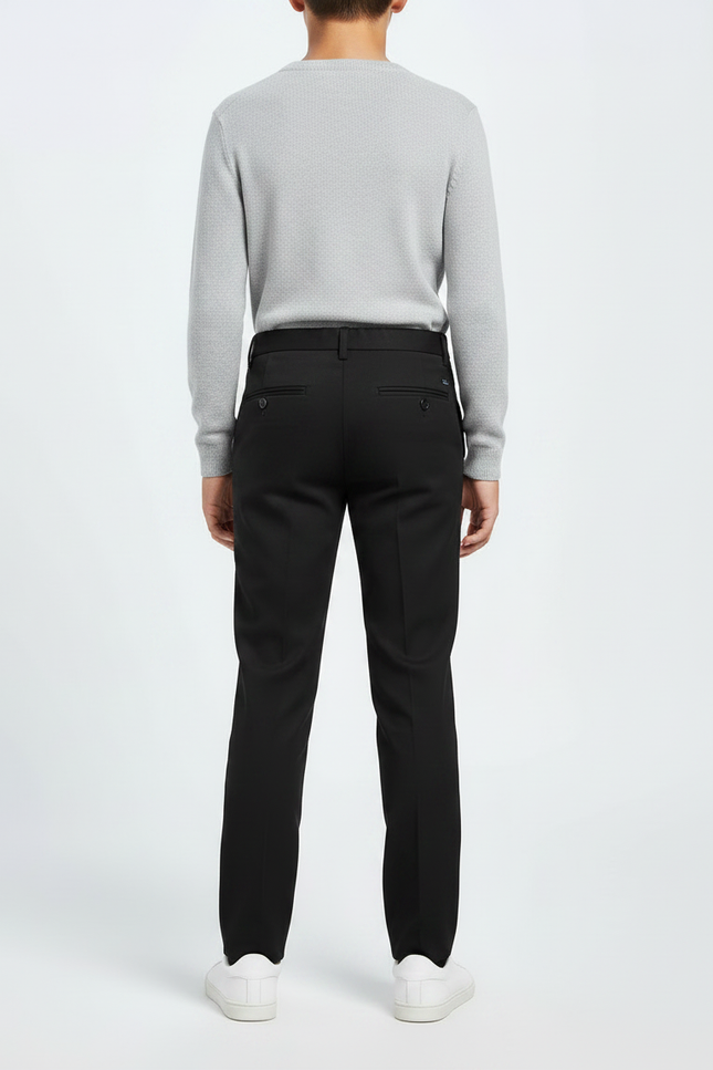 Pantalon Noir Garçon Droit Élégant Cérémonie Moderne - Gabardine - vue 2