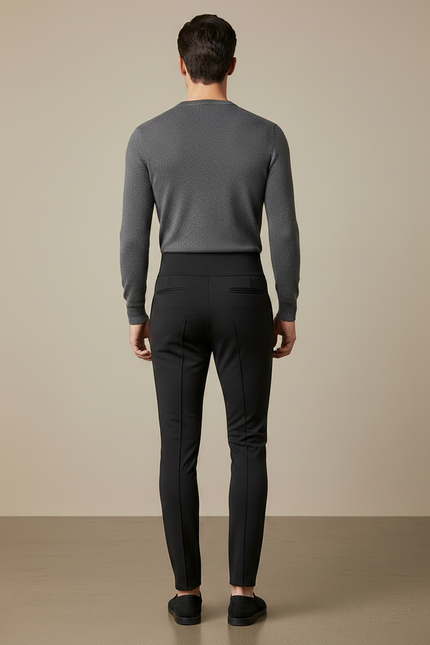 Pantalon Noir Slim Ajusté Homme Élégant - Polyester - vue 2