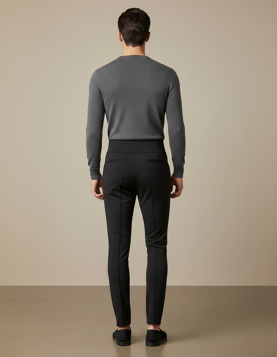Pantalon Noir Slim Ajusté Homme Élégant - Polyester - vue 2