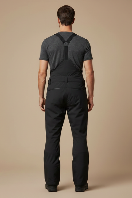 Pantalon Noir Salopette Ski Imperméable Coupe Droite Homme - Polyester - vue 2
