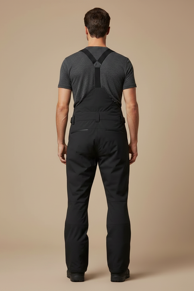 Pantalon Noir Salopette Ski Imperméable Coupe Droite Homme - Polyester - vue 2