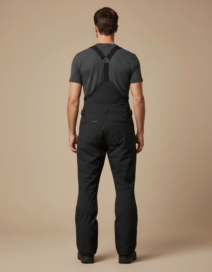 Pantalon Noir Salopette Ski Imperméable Coupe Droite Homme - Polyester - vue 2