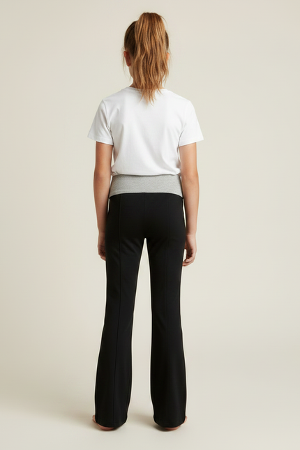 Pantalon Noir Évasé Confortable Ailes Fille - Molleton - vue 2