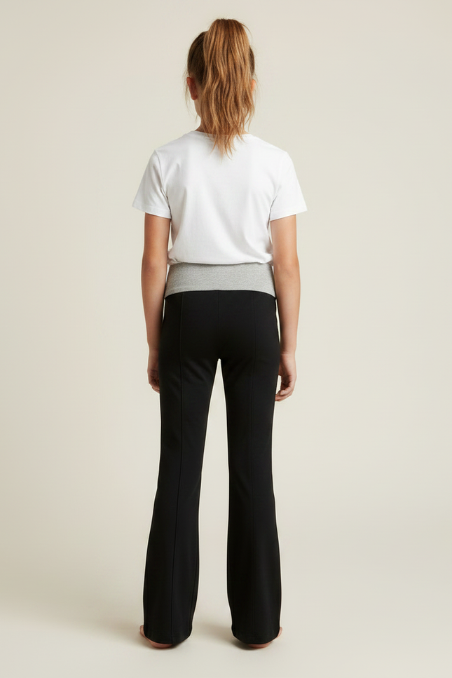 Pantalon Noir Évasé Confortable Ailes Fille - Molleton - vue 2