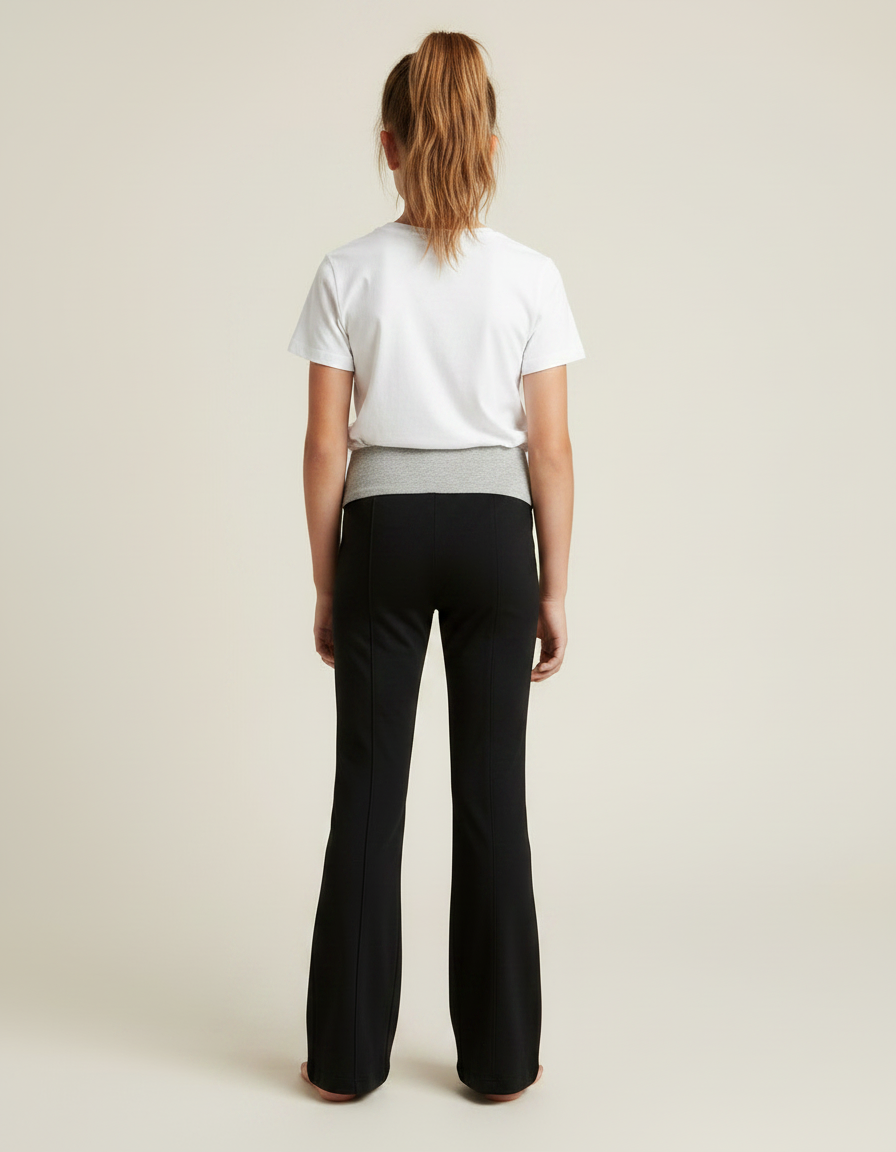 Pantalon Noir Évasé Confortable Ailes Fille - Molleton - vue 2