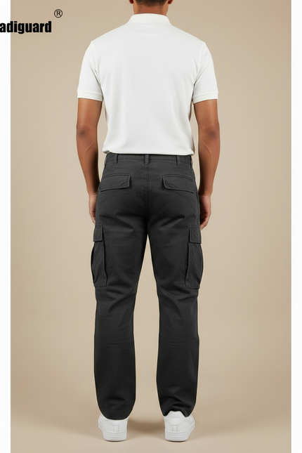 Pantalon Noir Cargo Homme Décontracté Ample Multi-Poches - Toile - vue 2