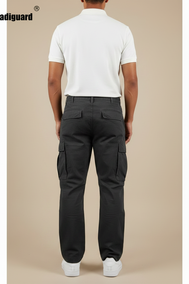 Pantalon Noir Cargo Homme Décontracté Ample Multi-Poches - Toile - vue 2