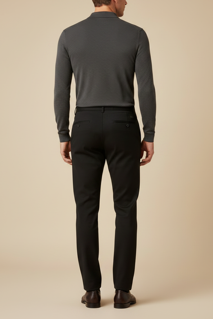 Pantalon Noir Ajusté, Élégant, Formel, Homme - Gabardine - vue 2