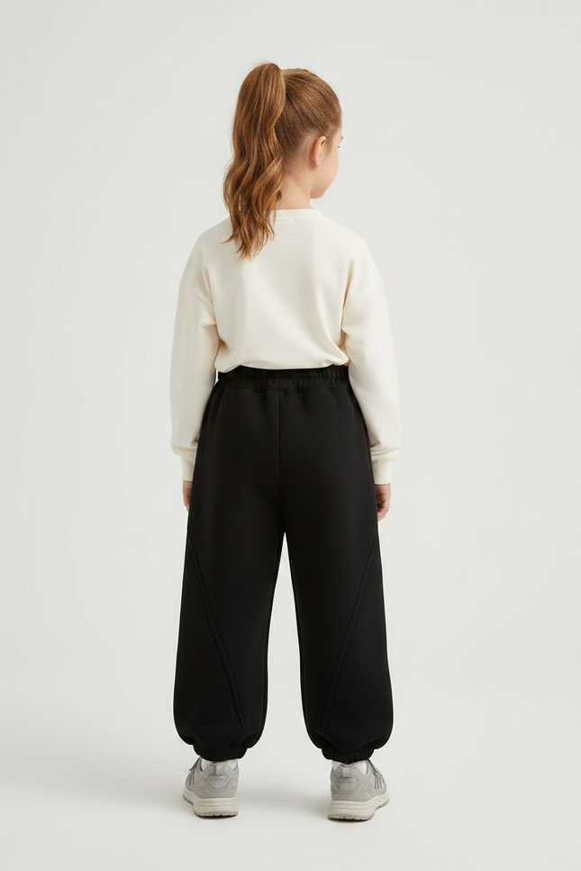 Pantalon Noir Ample Élastique Molletonné Enfant - vue 2