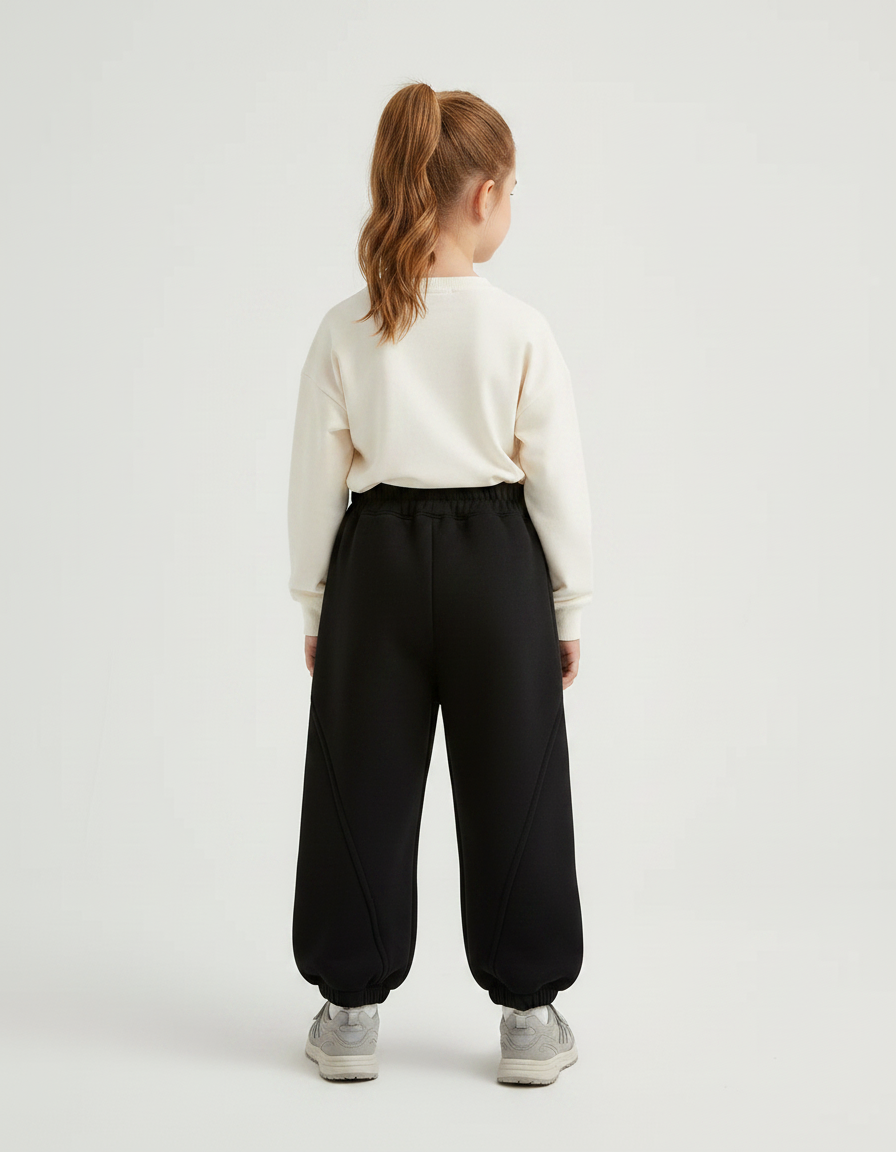 Pantalon Noir Ample Élastique Molletonné Enfant - vue 2