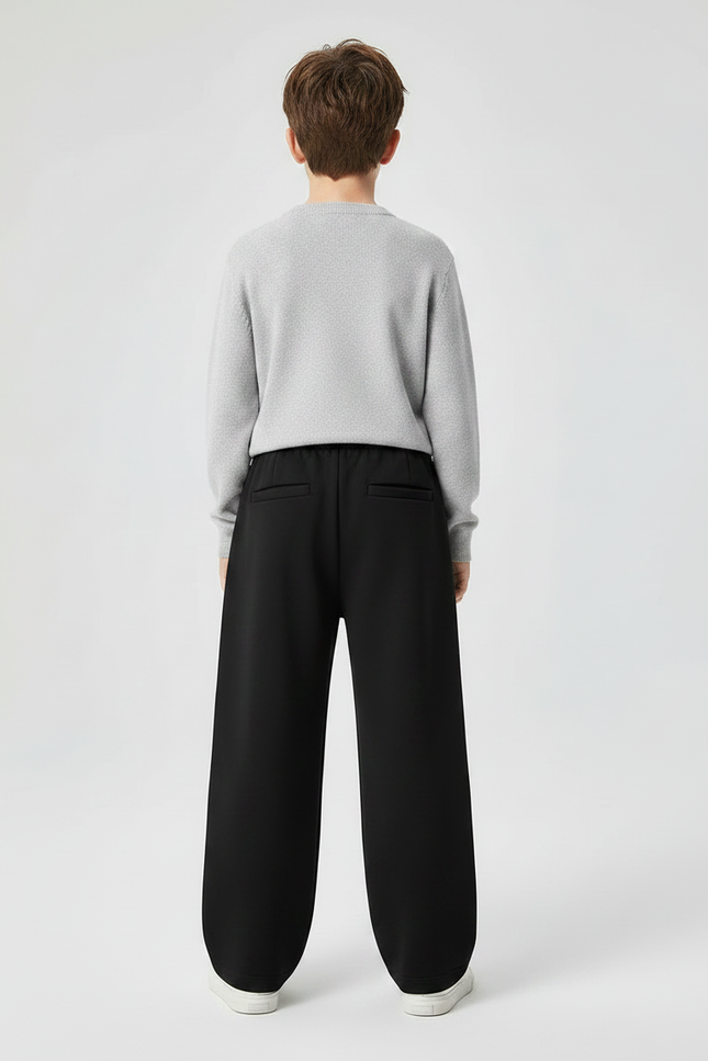 Pantalon Noir Ample Sport Décontracté Garçon - Molleton - vue 2