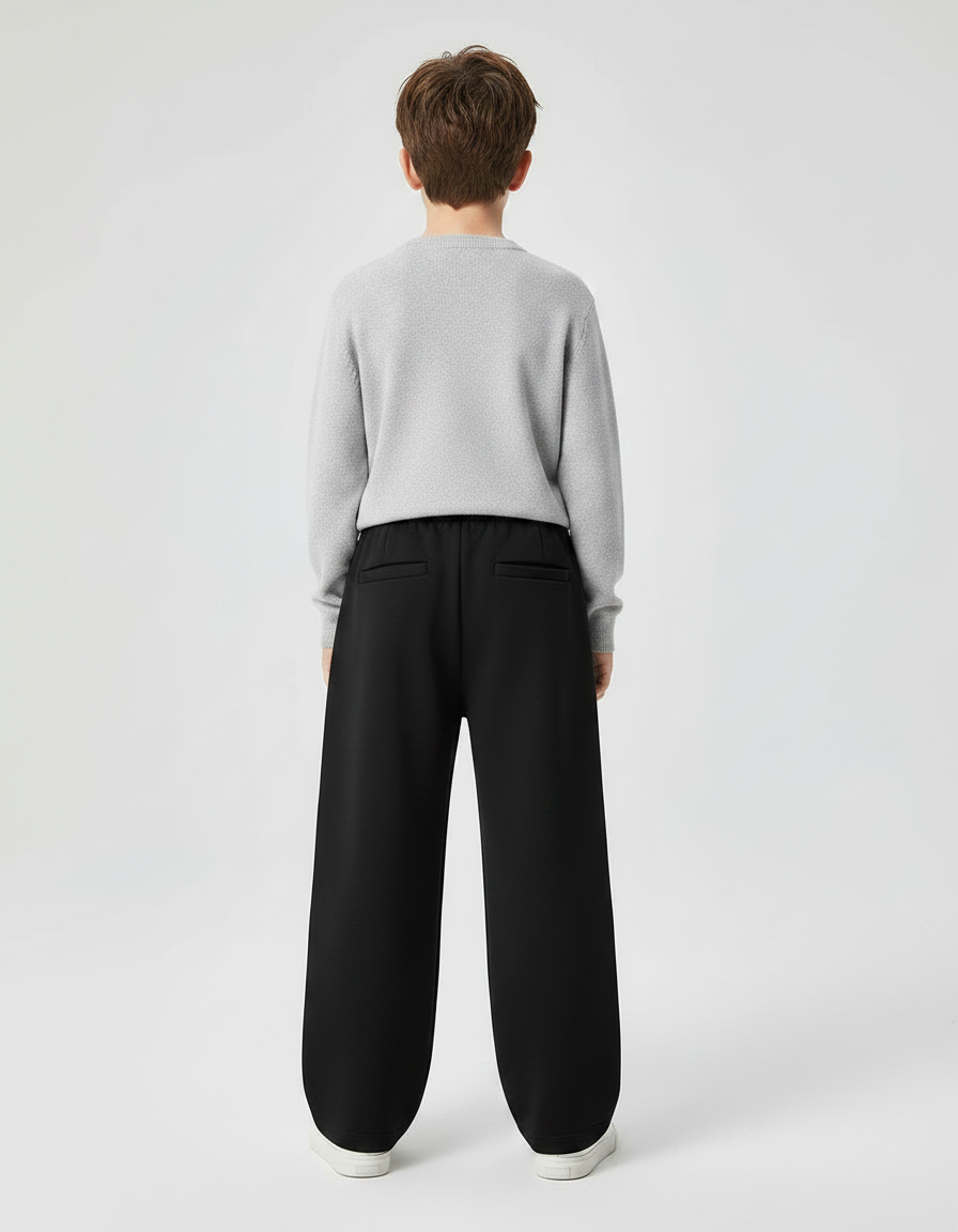 Pantalon Noir Ample Sport Décontracté Garçon - Molleton - vue 2