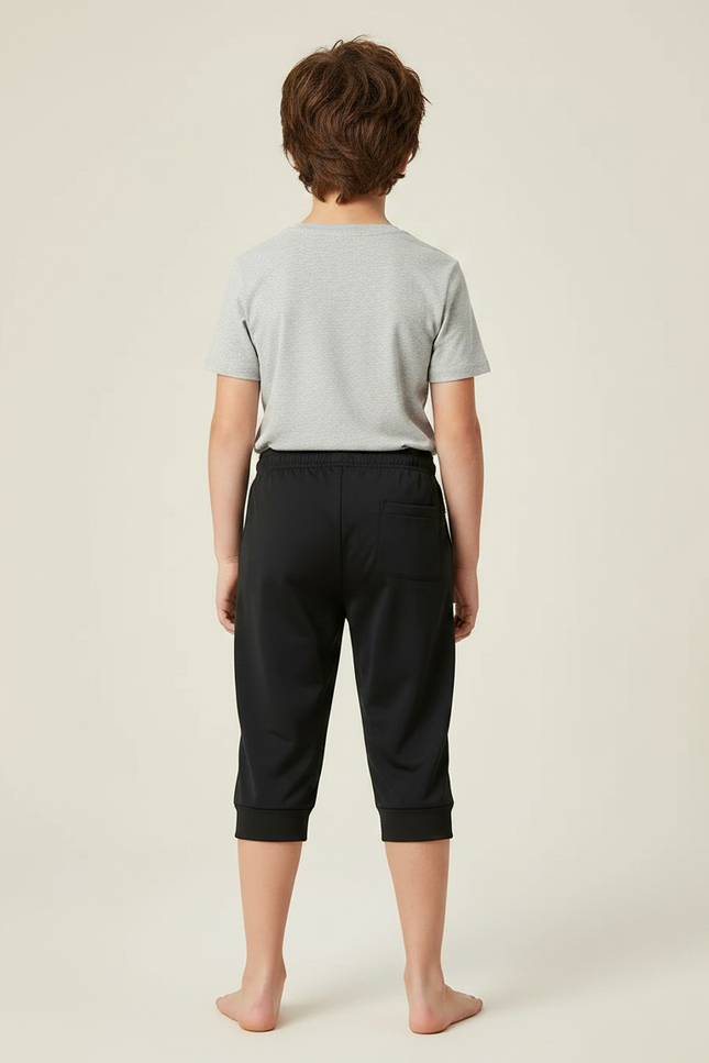 Pantalon Noir Garçon Court Sport Décontracté - Polyester - vue 2