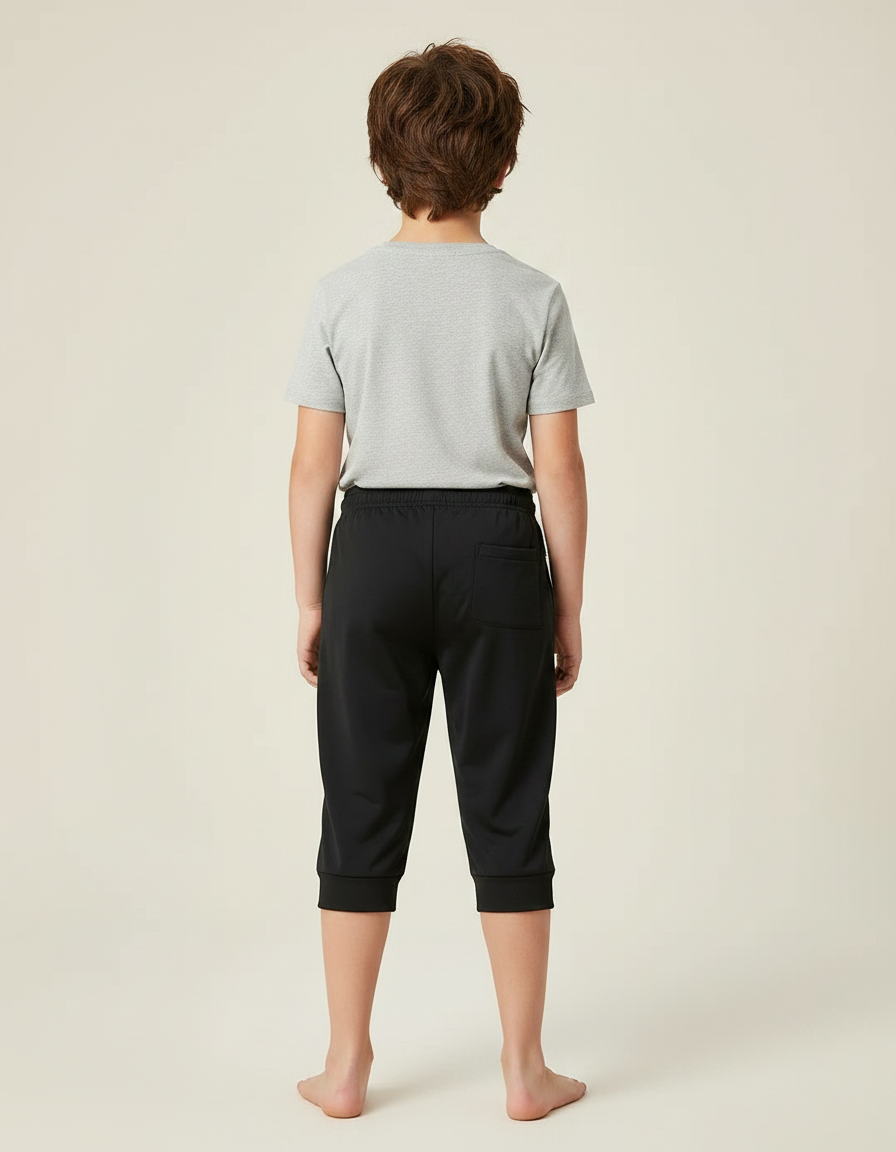 Pantalon Noir Garçon Court Sport Décontracté - Polyester - vue 2