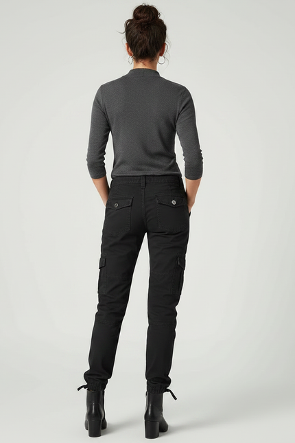 Pantalon Noir Militaire Femme - Toile - vue 2