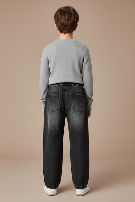 Pantalon Noir Ample Déchiré Garçon Décontracté - Jean - vue 2