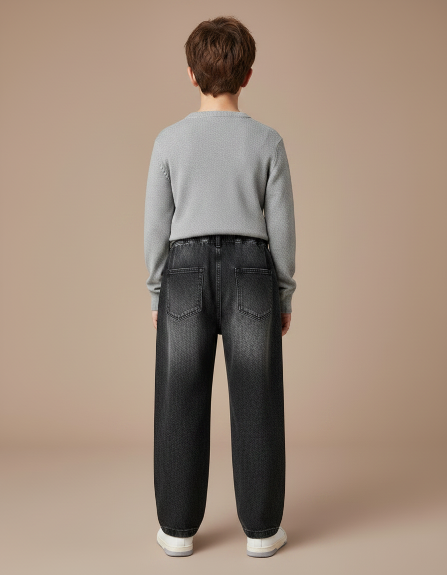 Pantalon Noir Ample Déchiré Garçon Décontracté - Jean - vue 2