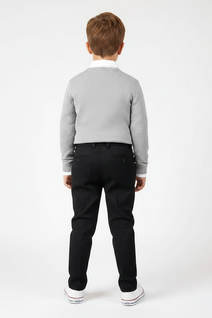 Pantalon Noir Garçon Slim Habillé Extensible Élégant - Gabardine - vue 2