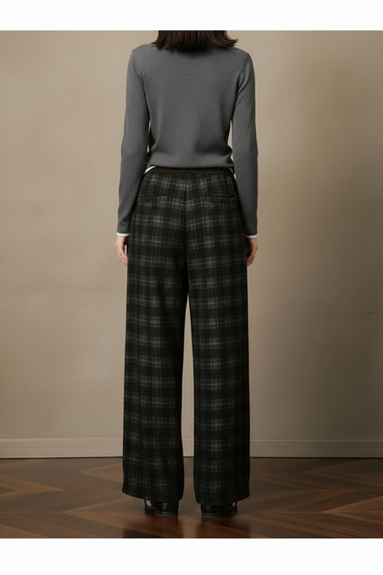 Pantalon Tweed Femme Noir - vue 2