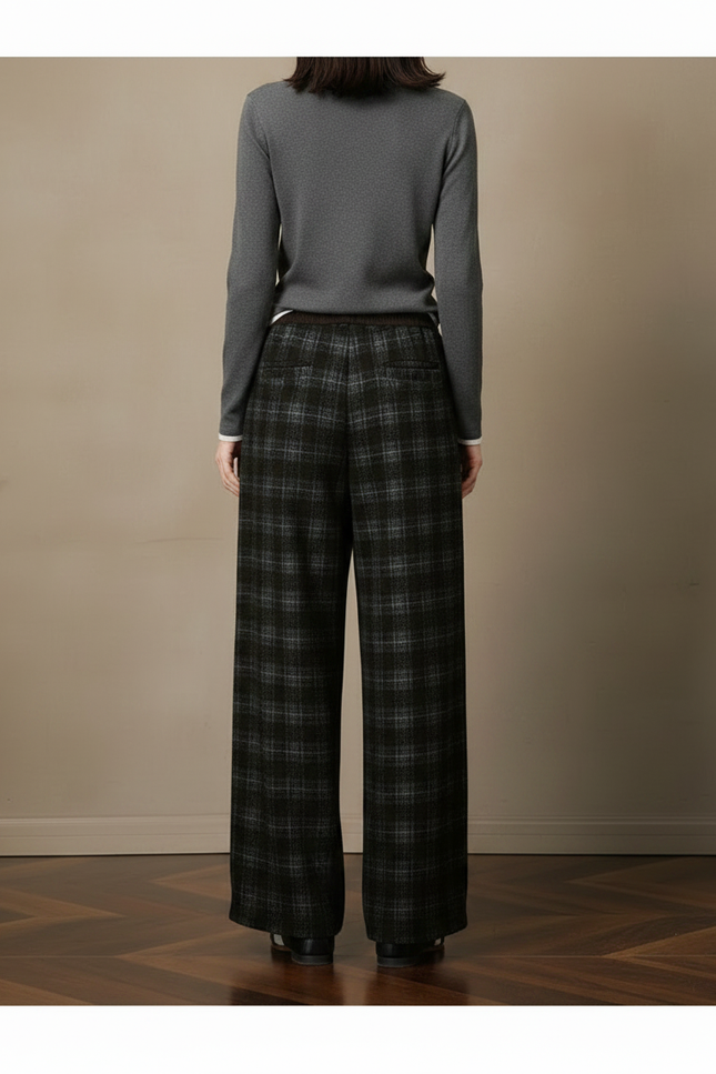 Pantalon Tweed Femme Noir - vue 2