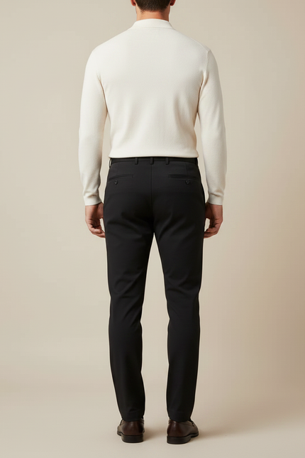 Pantalon Tailleur Noir Homme - Gabardine - vue 2