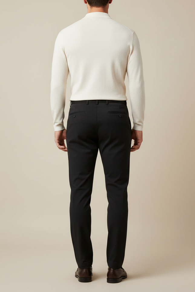 Pantalon Tailleur Noir Homme - Gabardine - vue 2