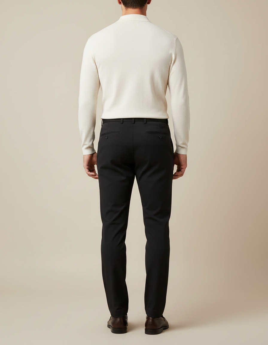 Pantalon Tailleur Noir Homme - Gabardine - vue 2