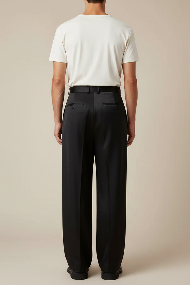 Pantalon Satin Noir Homme - vue 2