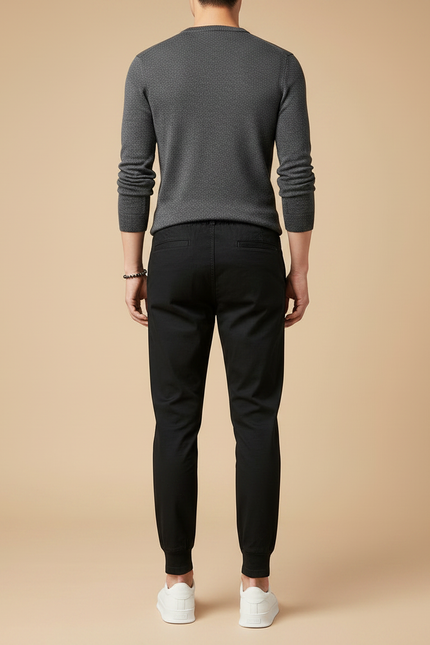 Pantalon Court Noir Homme - Gabardine - vue 2
