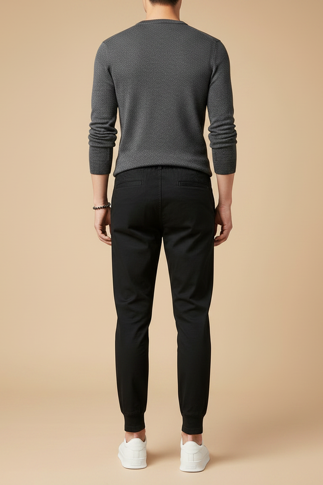 Pantalon Court Noir Homme - Gabardine - vue 2