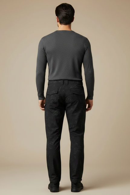 Pantalon Commando Noir - Imprimé Toile - vue 2
