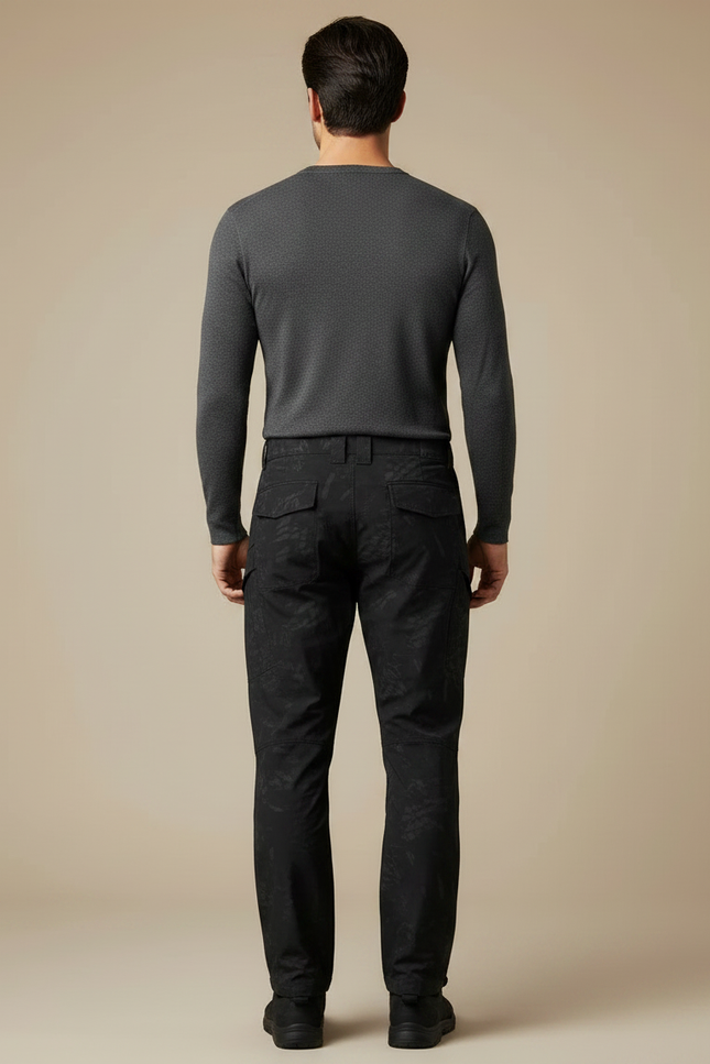 Pantalon Commando Noir - Imprimé Toile - vue 2