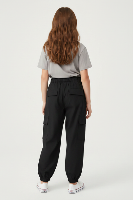 Pantalon Cargo Noir Large - Polyester - vue 2