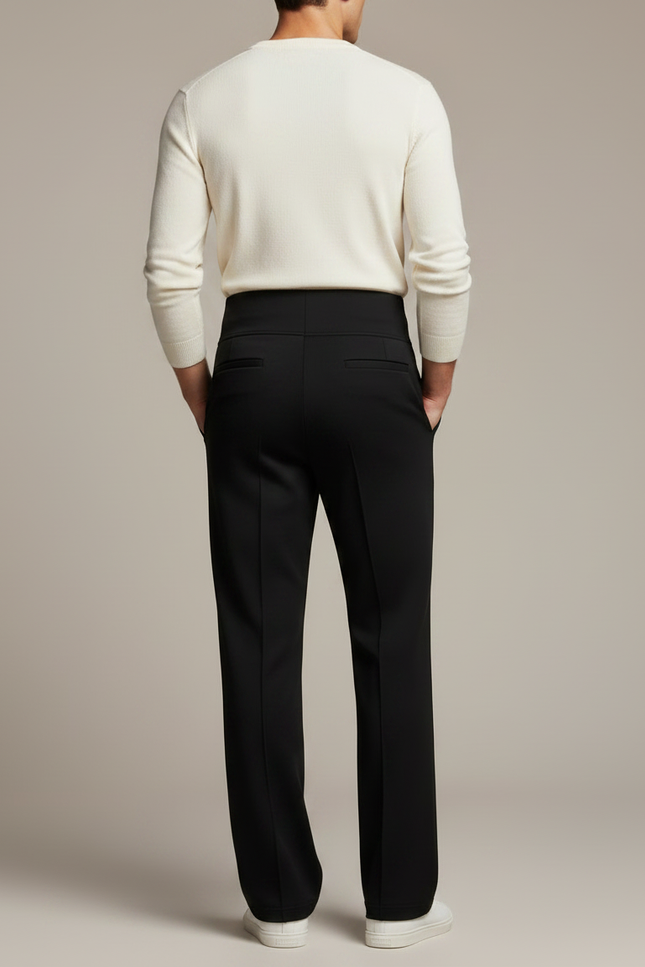 Pantalon Noir Taille Haute Droit Homme Élégant - Gabardine - vue 2