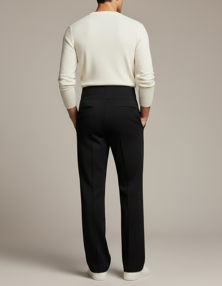 Pantalon Noir Taille Haute Droit Homme Élégant - Gabardine - vue 2