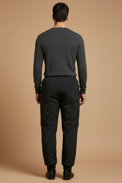 Pantalon Noir Matelassé Homme Décontracté Sport Hiver - Polyester - vue 2