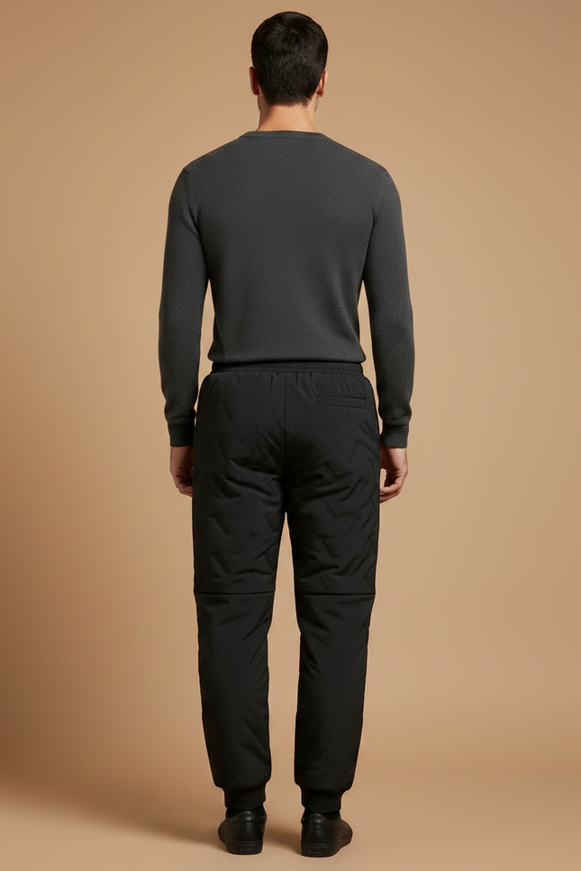 Pantalon Noir Matelassé Homme Décontracté Sport Hiver - Polyester - vue 2