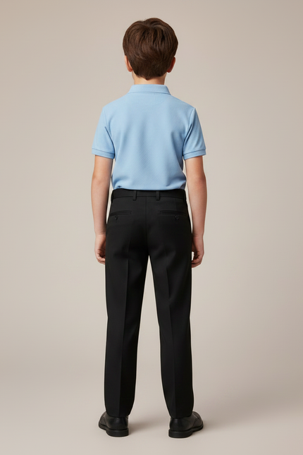 Pantalon Noir Garçon Habillé Droit Élégant Formel - Polyester - vue 2